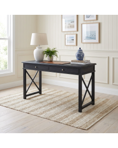 "Noosa" Hamptons Style Solid Timber Desk Black, 150cmW x 55cmD x 78cmH (RRP $1699)