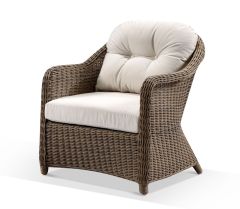 "Seychelles" Hamptons Style Outdoor Wicker Armchair, Brushed Wheat