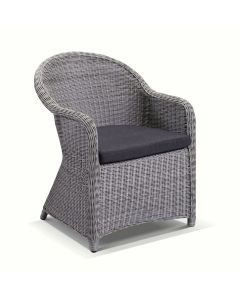 "Seychelles" Hamptons Style Outdoor Wicker Dining Chair, Brushed Grey (RRP $799)