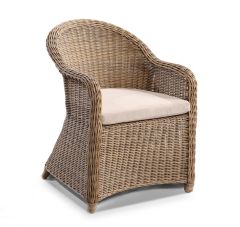"Seychelles" Hamptons Style Outdoor Wicker Dining Chair, Brushed Wheat (RRP $799)