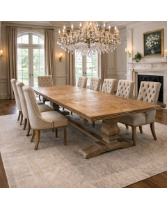 Maison Royale Hamptons Style Dining Table Recycled Elm, 320cmL x 120cmD x 77cmH (RRP $5999)