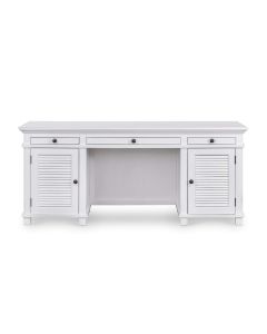West Beach Hamptons Desk White W/ Shutter Doors, W 180.3cm D 76.2cm H 77.5cm (RRP $2499)
