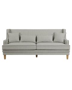 Bondi Hamptons 3 Seat Sofa Blue/White Pin Stripe, W 215cm D 95cm H 94cm (RRP $2499)