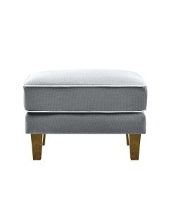 Bondi Hamptons Ottoman Grey W/White Piping, W 60cm D 40cm H 40cm (RRP $499)