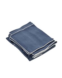 Slip Cover Only - Noosa Hamptons 3 Seat Sofa Navy W/White Piping, W 221cm D 91cm D 80cm (RRP $949)