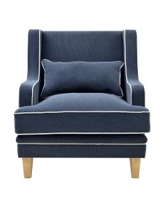 Bondi Hamptons Armchair Navy, W 92cm D 85cm H 94cm (RRP $1499)