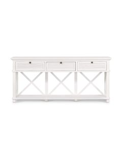 West Beach 3 Drawer Hamptons 190cm Console White, W 190cm D 50cm H 85cm (RRP $1999)