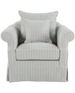 Avalon Hamptons Armchair Cloud Stripe, W 109cm D 96cm H 81cm (RRP $1849)