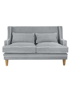 Bondi Hamptons 2 Seat Sofa Grey W/White Piping, W 155cm D 92cm H 94cm (RRP $1999)