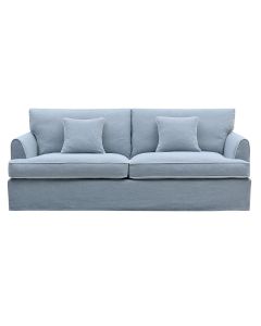Byron Hamptons 3 Seat Sofa Beach with White Piping, W 223cm D 96cm H 78cm (RRP $3299)