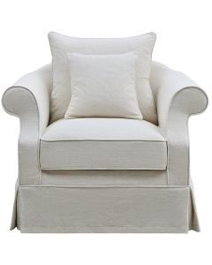 Avalon Hamptons Armchair Ivory, W 109cm D 96cm H 81cm (RRP $1899)