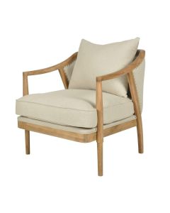 Asteria Armchair Linen Blend Natural, W 91cm D 76cm H 81cm (RRP $1299)