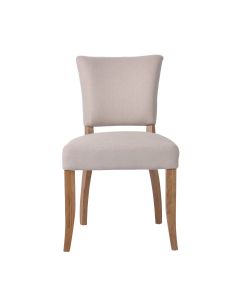 Claude Oakwood Dining Chair Beige, W 52cm D 62cm H 90.5cm (RRP $399)