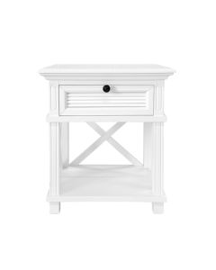 West Beach Hamptons Bedside Table W/Drawer White, W60 cm D60 cm H 65cm (RRP $499)