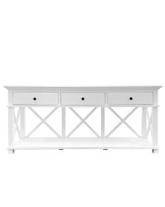Sorrento 3 Drawer 190 cm Hamptons Console White, W 190cm D 50cm H 85cm (RRP $1999)