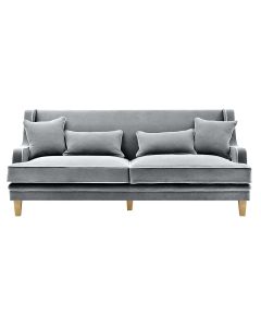 Bondi Hamptons 3 Seat Sofa Grey/White Piping, W 215cm D 95cm H 94cm (RRP $2499)