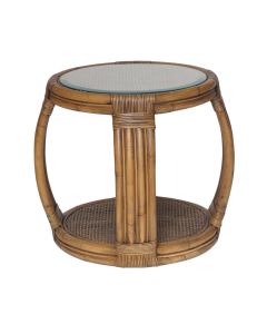 Cayman Rattan Hamptons Side Table Natural, W 60cm D 60cm H 50cm (RRP $599)
