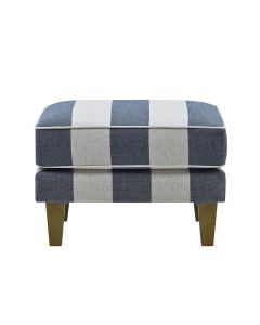 Bondi Hamptons Ottoman Denim/Cream Stripe, W 60cm D 40cm H 40cm (RRP $499)