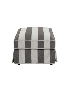 Noosa Hamptons Ottoman Grey/Cream Stripe, W 83cm D 83cm H 45cm (RRP $849)