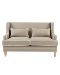 Bondi Hamptons 2 Seat Sofa Natural W/White Piping, W 155cm D 92cm H 94cm (RRP $1999)