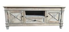 "New Hampshire" Recycled Timber TV Entertainment Unit White Wash, 140cmL x 40cmD x 55cmH 