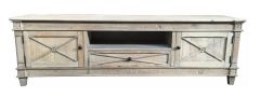 "New Hampshire" Recycled Timber TV Entertainment Unit White Wash, 180cmL x 40cmD x 55cmH