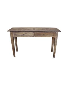 "Villa" Hamptons Style Parquetry 2 Drawer Hall Table Recycled Elm, 140cm x 40cm x 85cmH (RRP $999)