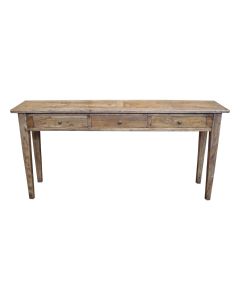 "Villa" Hamptons Style Parquetry 3 Drawer Hall Table Recycled Elm, 180cm x 40cm x 85cmH (RRP $1499)