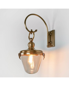 Savoy Outdoor Wall Light with Glass Shade Antique Brass (RRP $1518)