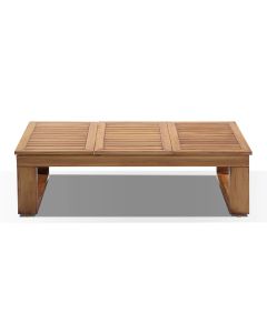 "Hawaii" Hamptons Style Outdoor Lift Up Aluminium Coffee Table in Teak Look, L120cm x D70cm x H36cm