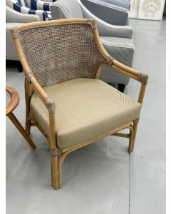 Raffles Havana Occasional Chair Rattan Cream Cushion, W 66cm  D 70cm H 86cm (RRP $1299)