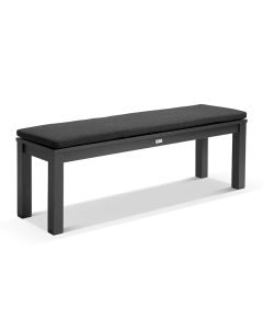 "Hawaii" Resort Style Aluminium Dining Bench 150cm Charcoal, Grey Cushion (RRP $999)
