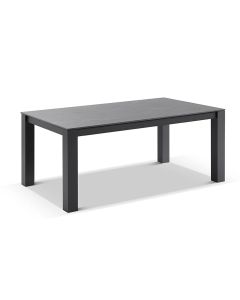 "Montego Bay" Hamptons Style Outdoor Ceramic & Aluminium Dining Table Charcoal, L180cm x D103cm x H77cm