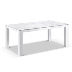 "Hawaii" Hamptons Style Outdoor Ceramic & Aluminium 1.8m Table in White