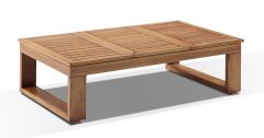 "Hawaii" Hamptons Style Outdoor Aluminium Coffee Table in Teak Look Colour