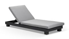 "Hawaii" Hamptons Style Aluminium Sun Lounge in Charcoal with Olefin Grey Cushions 