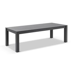 "Montego Bay" Hamptons Style Outdoor Ceramic & Aluminium Dining Table Charcoal, L250cm x D103cm x H77cm