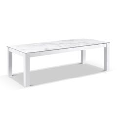 "Hawaii" Hamptons Style Outdoor Ceramic & Aluminium 2.5m Table in White