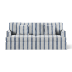 Byron Hamptons 3 Seat Sofa Blue Sky Stripe, W 223cm D 96cm H 78cm (RRP $3299)