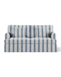 Byron Hamptons 2.5 Seat Sofa Blue Sky Stripe, W 190cm D 96cm H 78cm (RRP $2859)
