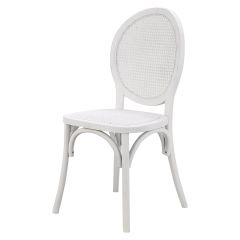 "Seychelles" Plantation Style Cane Weave Rattan Dining Chair White (RRP $399)