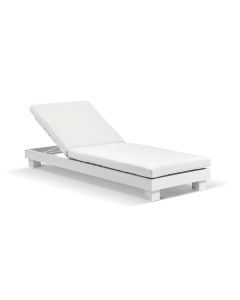 "Hawaii" Hamptons Style Aluminium Sun Lounge in White with Cream Sunbrella Cushion (RRP $2299)
