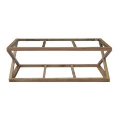 "Mirage" Hamptons Style Solid Oak Timber Glass Top Coffee Table, Natural Oak (RRP $1499)