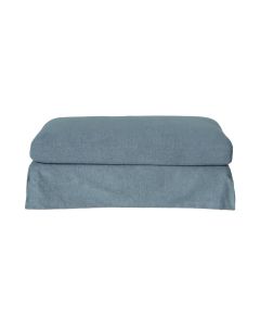 "Kirra" Coastal Style Fabric Ottoman Footstool with Removable Slip Covers, Blue 112cmL x 67cmD x 44cmH (RRP $799)