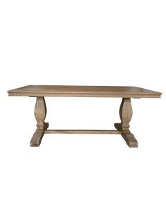 "Sophia" Hamptons Style French Provincial Oak Dining Table Weathered Oak, 200cmW x 100cmD x 78cmH (RRP $4299)