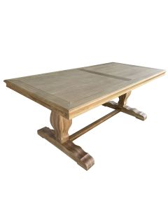 Sophia Hamptons Style Hardwood Timber Dining Table with Pedestal Base, Natural Oak 200x100x78cm (RRP $4299)