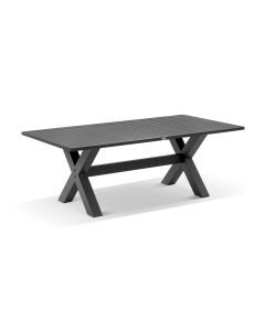 "Tahiti" Hamptons Resort Style Outdoor Aluminium Dining Table Charcoal, L210cm x W102cm x H75cm (RRP $1499)