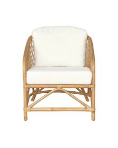 Montego Natural Rattan Lounge Chair with Cushions, W 73cm D 72cmcm H 85cm (RRP $949)