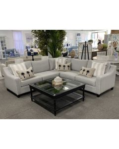 "Amalfi" Australian Made Hamptons Style Corner Modular Lounge, 260cm x 260cm x 95cmD, 5 Colours (RRP $3999)