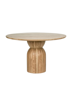 Olive Round Pedestal Dining Table Natural, W 120cm x D 120cm x H 80cm (RRP $2499)